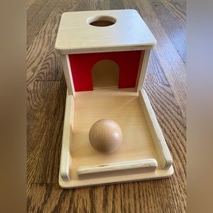 Montessori ball drop object permanence box